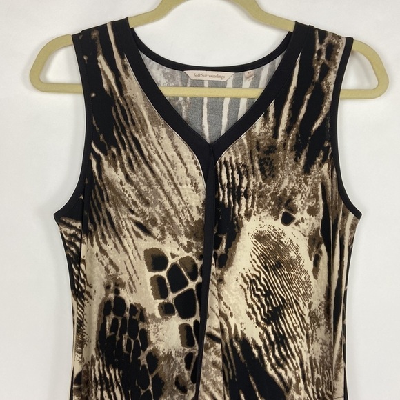 Soft Surroundings Extravaganza Animal Print Uneven Hem Handkerchief Dress Beach - Picture 4 of 16